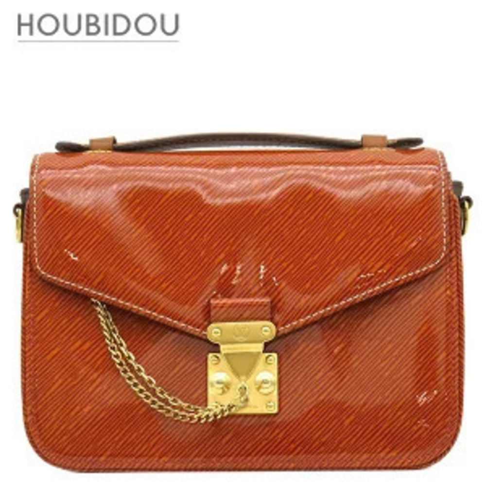 Louis Vuitton Bag Metis Monogram Shiny Epi Leather Orange x Brown Enamel